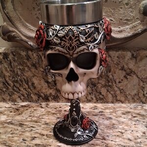 NEMESIS NOW GOTHIC ROSES GOBLET NWT
